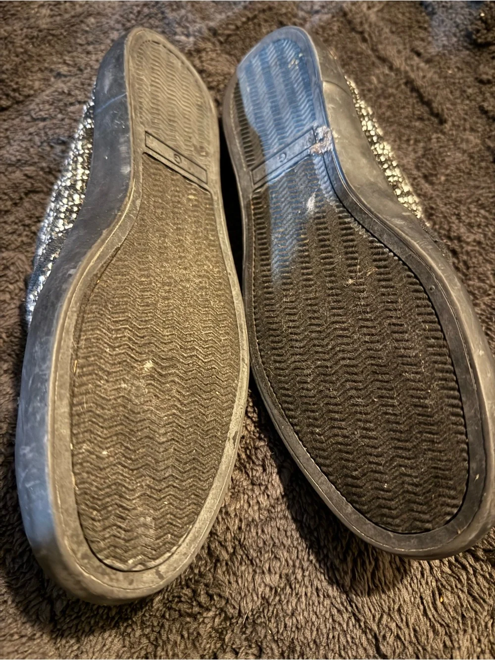 Guess Slip-On Tweed Flats in Black and White
